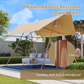 206"x118" Outdoor Canopy UV Block Shelter Shade Sail Canopy UV Block Sun Shade with UPF 50+, Waterproof High-Density Polyester Fabric