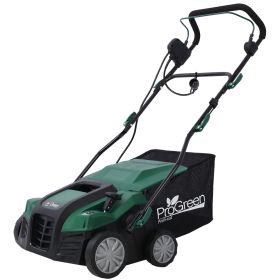 16-Inch 2-in-1 Electric Lawn Dethatcher and Scarifier with 58QT Collection Bag