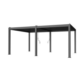 Pergola, Manual Outdoor Louvered Sun Shade Panel, Multi-Function Louvered Awning for Patio & Indoor Use