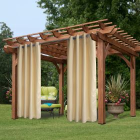Ivory Smooth 50 in. W x 106 in. L Thermal Grommet Blackout Outdoor Light Filtering Curtain (Single Panel)