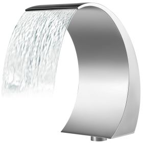 Stainless Steel Pool Fountain 17.7 x 11.8 x 23.6 inches Pool Fountain Silver Pool Fountains for In Ground Pools Garden Outdoor Waterfalls Sheer D