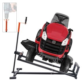 Ride on Lawn Mower Lift Jack, 880 Lbs Weight Capacity, Telescopic Maintenance Jack with Crank Handle & Power Tool Handle