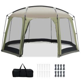 Large 6-8 Person Screen House Tent With Full Mesh Walls, UV Protection Outdoor Sun Shelter Canopy With Wind Ropes & Stakes (Option: Defaulttitle)
