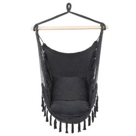 1.5*1.2m Tassel Plus Pillow Hanging Chair Gray (Color: Gray)