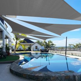 Artpuch Custom Size Dark Grey Sun Shade Sail Triangle Canopy 185 GSM Durable Fabric UV Block Awning for Outdoor Patio Garden Backyard (Customized (Color: Dark Grey, size: 20X30X30)