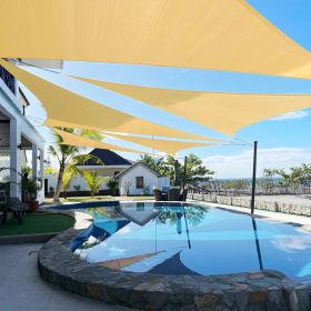 Artpuch Custom Size 5'X7'X7' Sand Sun Shade Sail Triangle Canopy 185 GSM Durable Fabric UV Block Awning for Outdoor Patio Garden Backyard (Custom (size: 05X11X11)