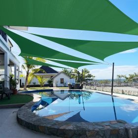 Artpuch Custom Size Dark Green Sun Shade Sail Triangle Canopy 185 GSM Durable Fabric UV Block Awning for Outdoor Patio Garden Backyard (Customize (Color: Dark Green, size: 12X18X18)